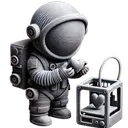 Astronaut with 3D printer